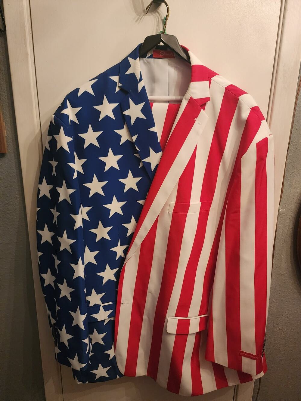 Shinesty American Flag Suit Mens 60 Blazer 35x30 Pants Patriotic USA Stars Strip